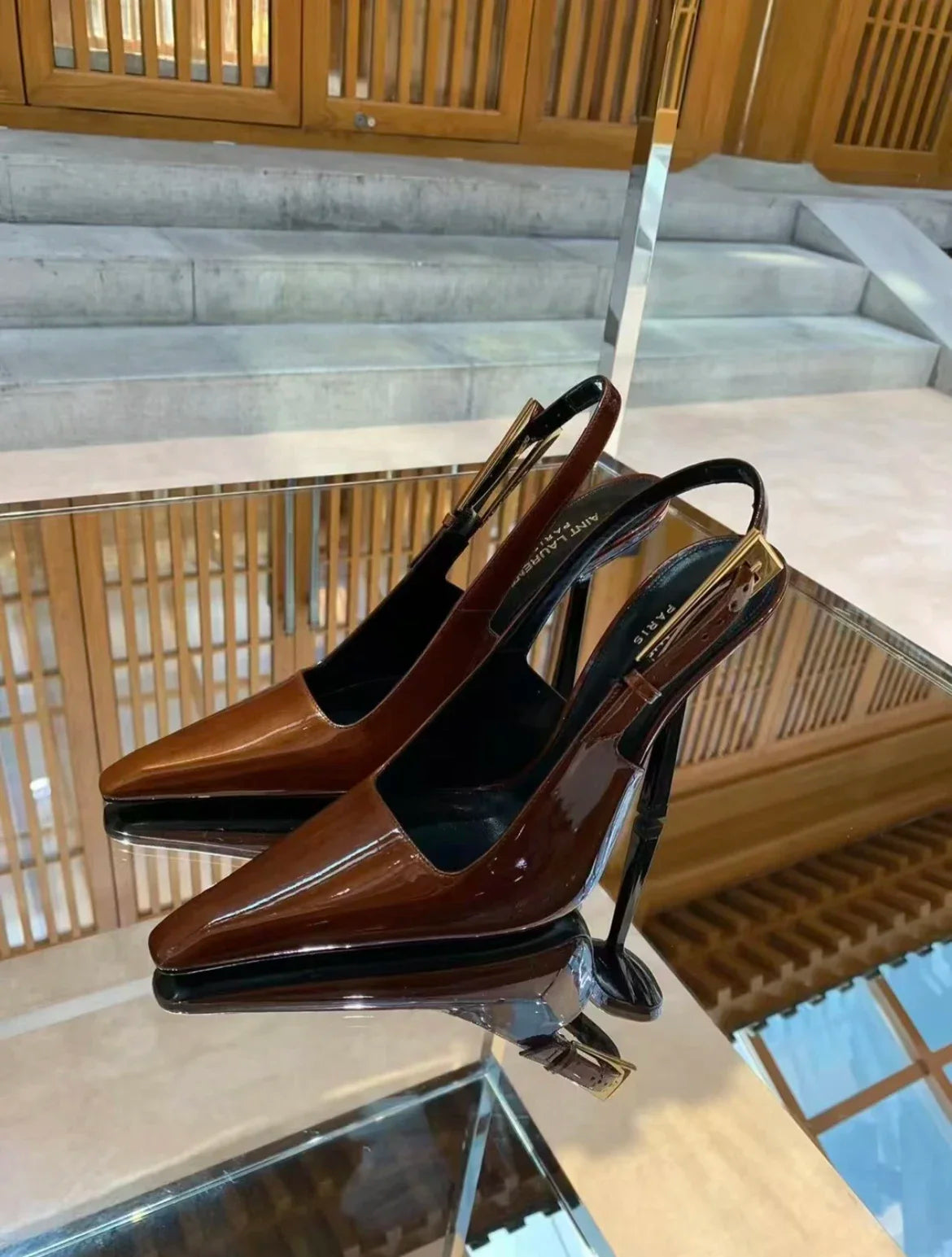 Black Pointed Toe High Heels Thin Heel Metal Cap Sandals Women's Shoes Elegant Painted Leather Sexy Fine Heel New 2025