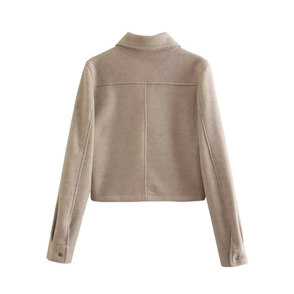 HH Jackets For Womens Autumn Fashion Solid Front Pockets Button Long Sleeve Jacket Elegant Woman Casual Outerwear Coat