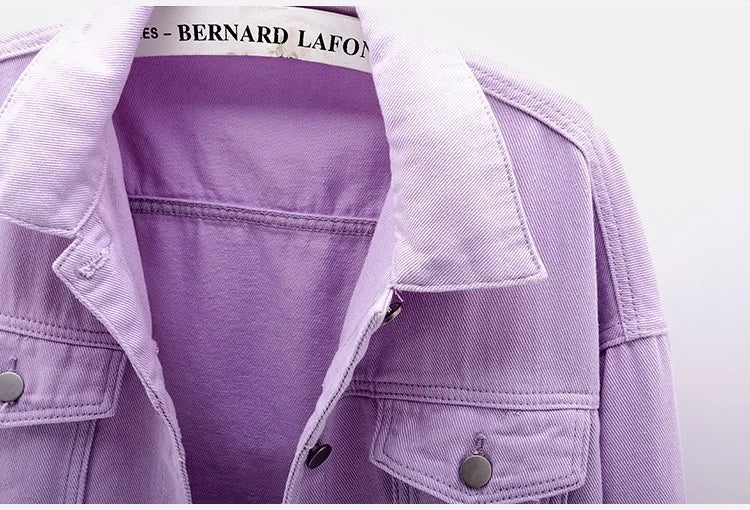 Classic Denim Jacket Women Jeans 2023 Jean Boyfriend Jackets for Women Oversize Loose Coat Veste Femme Purple White Yellow Mujer