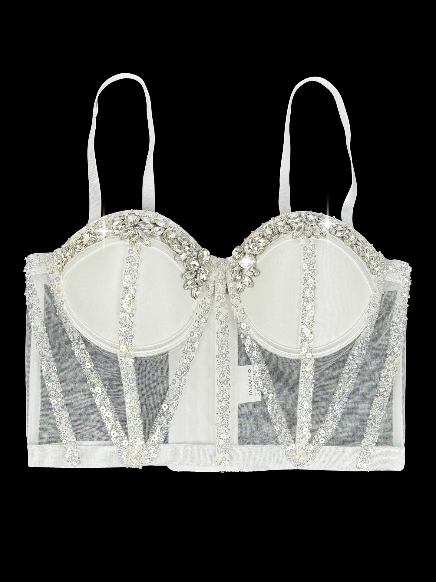 Rhinestones Female Corset Top Women Camis Nightclub Pearls Short Chest Binder Sexy Camisole Mujer Lingerie Tube Bra Debardeur