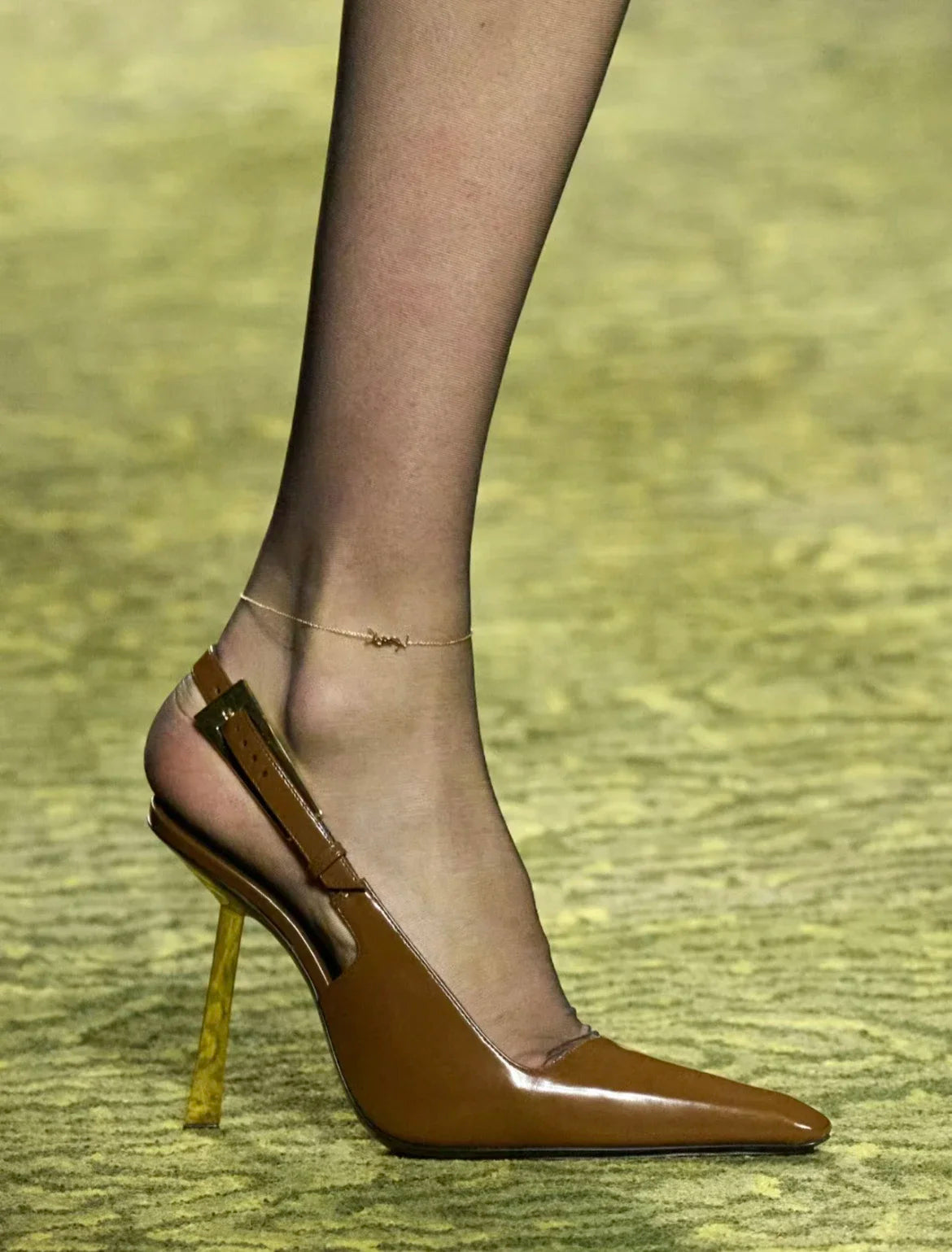 Black Pointed Toe High Heels Thin Heel Metal Cap Sandals Women's Shoes Elegant Painted Leather Sexy Fine Heel New 2025