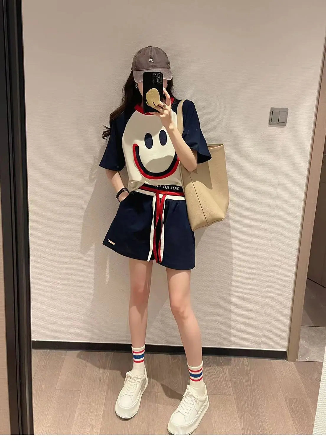 Summer 2023 plus Size Women's Fashionable Soft Style Meat Covering Two-Piece Set Street Style Cute Casual Sportswear Ensemble