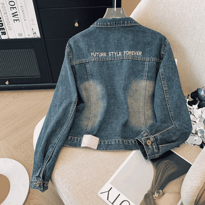 Blue Denim Top Women Autumn Classic Style Short Coat New Korean Fashion  Chic Pockets O-Neck Female Ropa De Mujer Loose Jackets