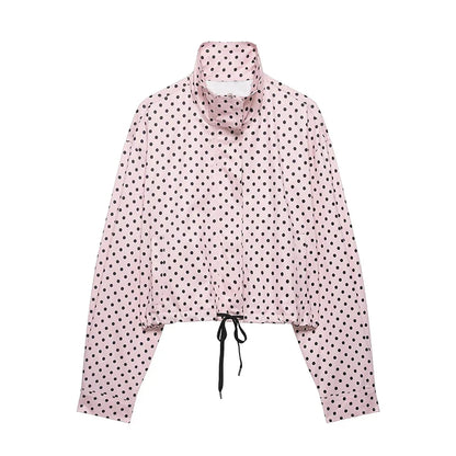 Women's Jackets Fashion Polka Dot Bomber Jacket Spring Women Long Sleeve Loose Jackets Coats Streetwear Female Outerwear Tops