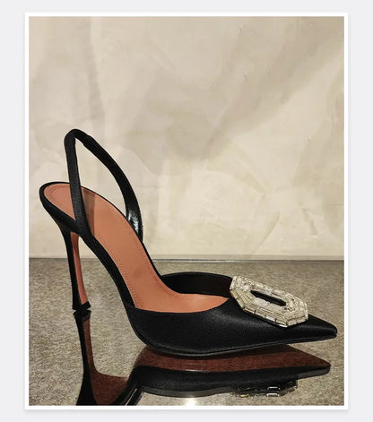 Water Diamond Buckle Toe Sandals 2026 New Pointed Thin Heel Hollow Banquet High Heels Platform Sandals Women Shoes