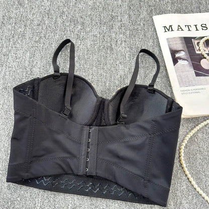 Sexy Club Dancing Csole Diamond Embellied ort Vest Inner Wear Outerwear Trendy Fibone Bra Top Women's Vest