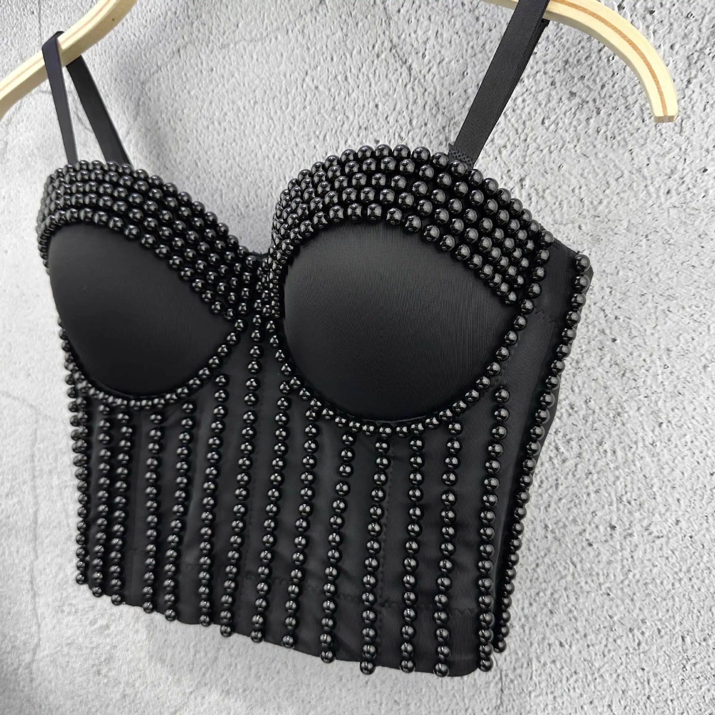 Ruili Pearl Pure Handmade Small Vest Sling Fashion Youth Body Sculpting Retro Solid Fish Bone Nightclub Performance Clothes