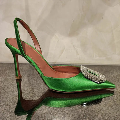 Water Diamond Buckle Toe Sandals 2026 New Pointed Thin Heel Hollow Banquet High Heels Platform Sandals Women Shoes