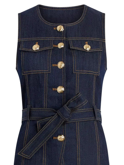 Denim suit spring and summer tops for women 2026 new style simple and elegant high-end denim fashionable style vest