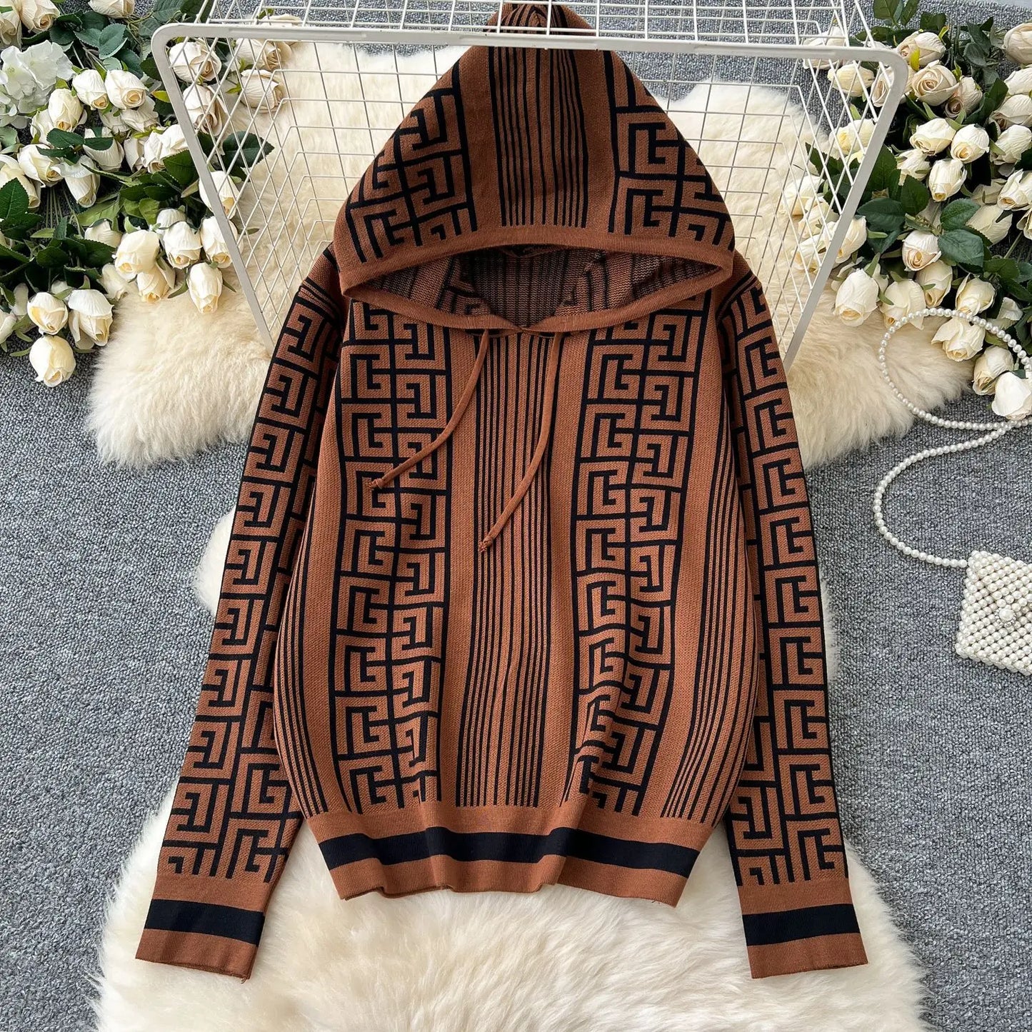 Autumn Pant Set Women Two Piece Sets Hooded Matching Sets Tops Wide Leg Long Pants High Waist Y2k Streetwear Work Print 2025