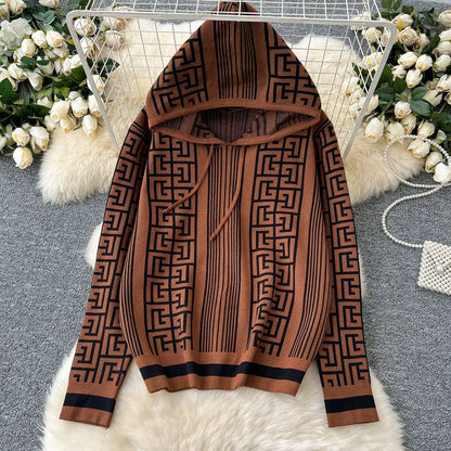 Autumn Pant Set Women Two Piece Sets Hooded Matching Sets Tops Wide Leg Long Pants High Waist Y2k Streetwear Work Print 2025