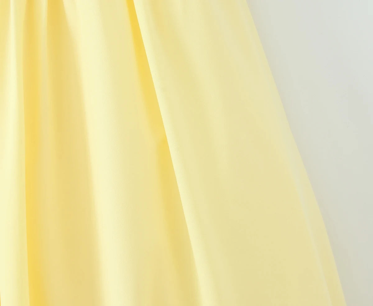 3 colors Sexy Wire Chest Boning Slim Waist Long Strapless Dress Women Cross Lacing up Back Ruched Hem Swing Party Vestido Yellow