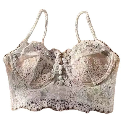 Lace Women Bra Breast Cover Summer Thin Full Cup Underwear Adjustable Push Up Bra Underwire Sexy Bra Lingerie