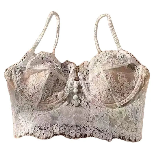 Lace Women Bra Breast Cover Summer Thin Full Cup Underwear Adjustable Push Up Bra Underwire Sexy Bra Lingerie