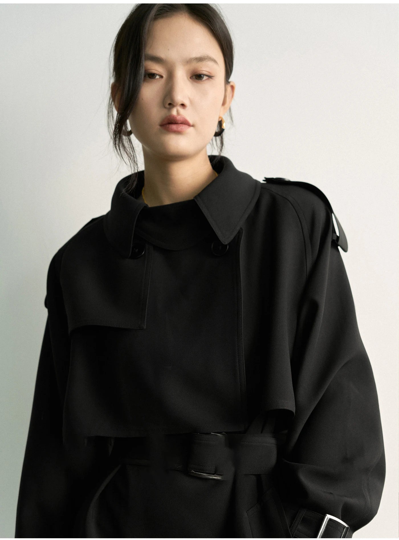 Lautaro Spring Autumn Khaki Long Trench Coat for Women Double Breasted Elegant Luxury Chic British Style Fashion Overcoat 2026