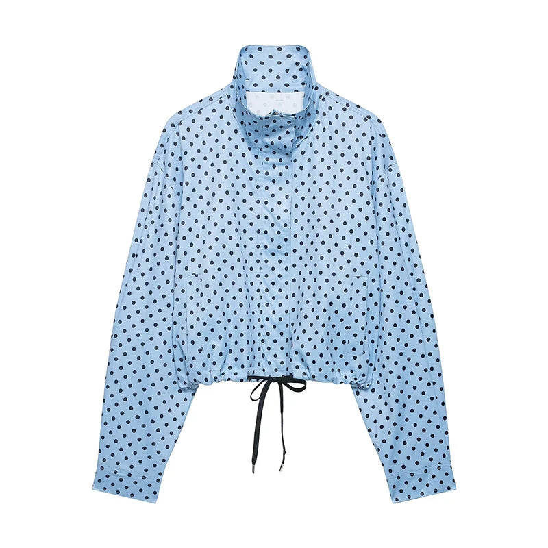 Women's Jackets Fashion Polka Dot Bomber Jacket Spring Women Long Sleeve Loose Jackets Coats Streetwear Female Outerwear Tops