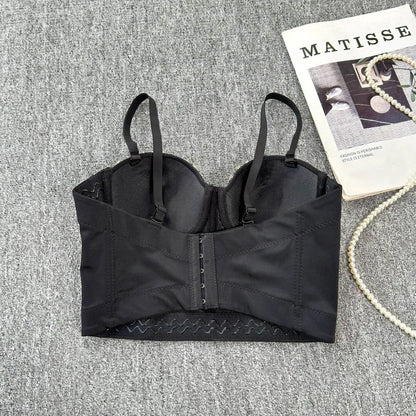 Sexy Club Dancing Csole Diamond Embellied ort Vest Inner Wear Outerwear Trendy Fibone Bra Top Women's Vest