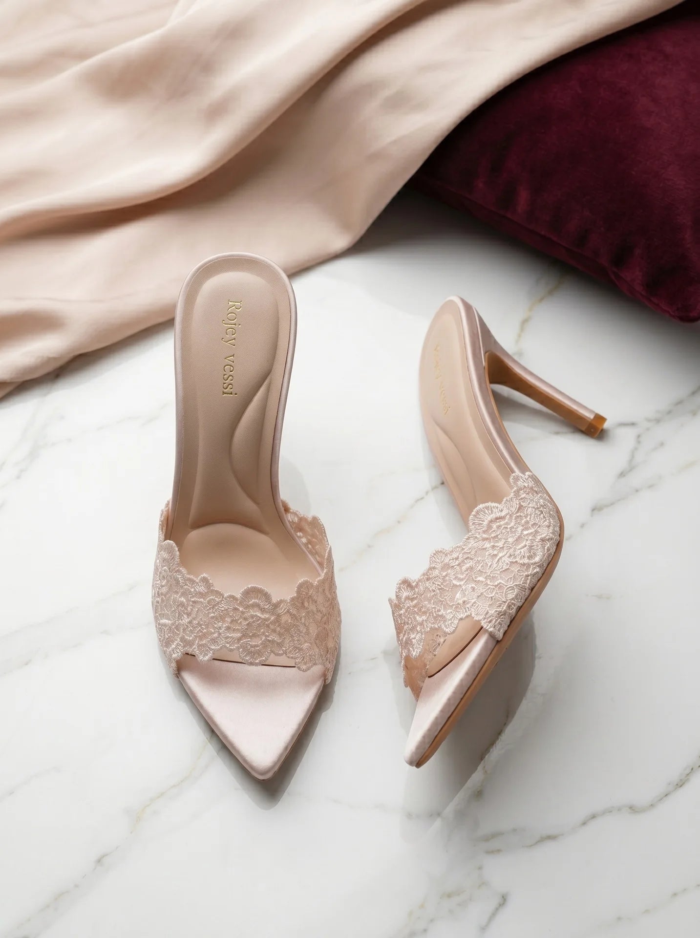 High heeled sandals for women to wear outside, summer lace high heels for women, sexy black slim heeled one-piece slippers