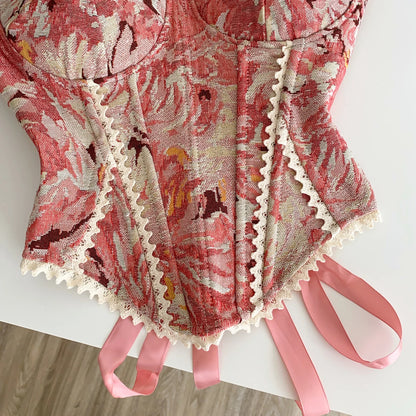 SINGREINY American Retro Print Evening Camisole Female Strap Lace Spliced Slim Top 2025 Streetwear Floral Vintage Beach Tank Top