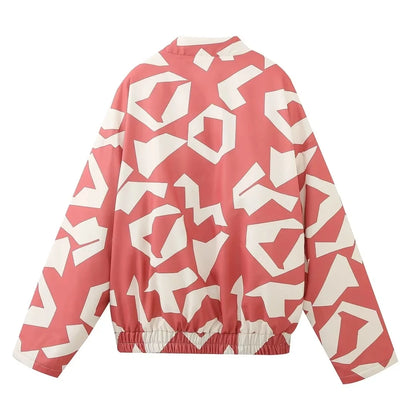 HH Floral Print Jacket For Women Autumn Quilted Reversible Cotton Coat Cardigan Long Sleeve Jackets Elegant Woman Streetwear