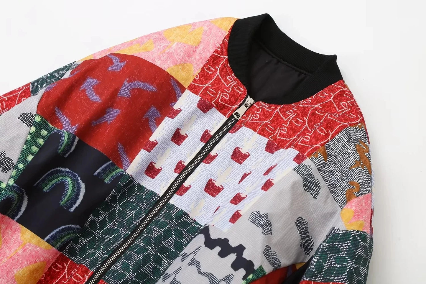 HH Floral Print Jacket For Women Autumn Quilted Reversible Cotton Coat Cardigan Long Sleeve Jackets Elegant Woman Streetwear