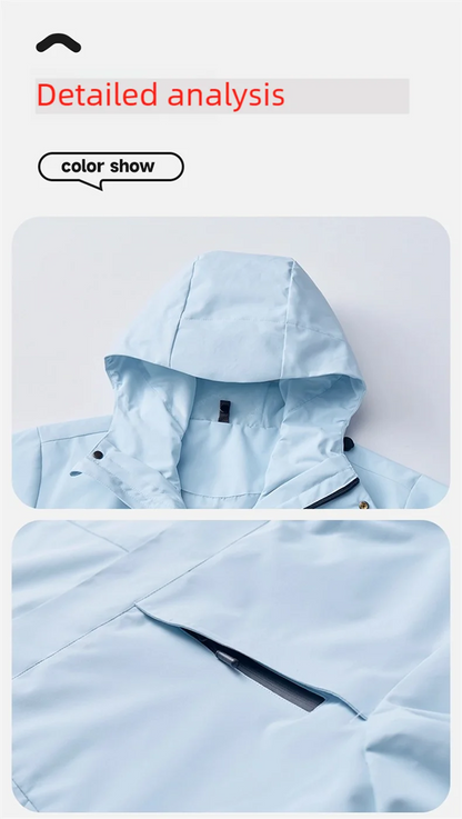 Spring Fall Waterproof Hiking Jacket Women Hooded Hunting Running Trekking Fishing Jackets Outdoor Ride Climbing Windbreaker