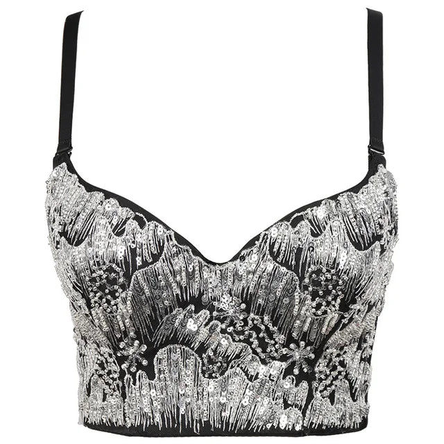 Faionable Street Sle Sequin Slim Tank Top Women's Casual Bright Spangles Strap Vest Ladies' Polyester Streetwear