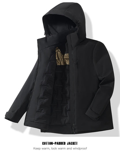 JNLN Unisex Waterproof Fleece Jackets Winter Windproof Thermal Windbreaker Men Women Hiking Camping Skiing Climbing Raincoat