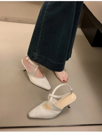 Designer Luxury Summer High Heel Women Sandals Fashion Cross Ankle Strap Singbacks Pumps Elegant Party Dancing Female Sandalias