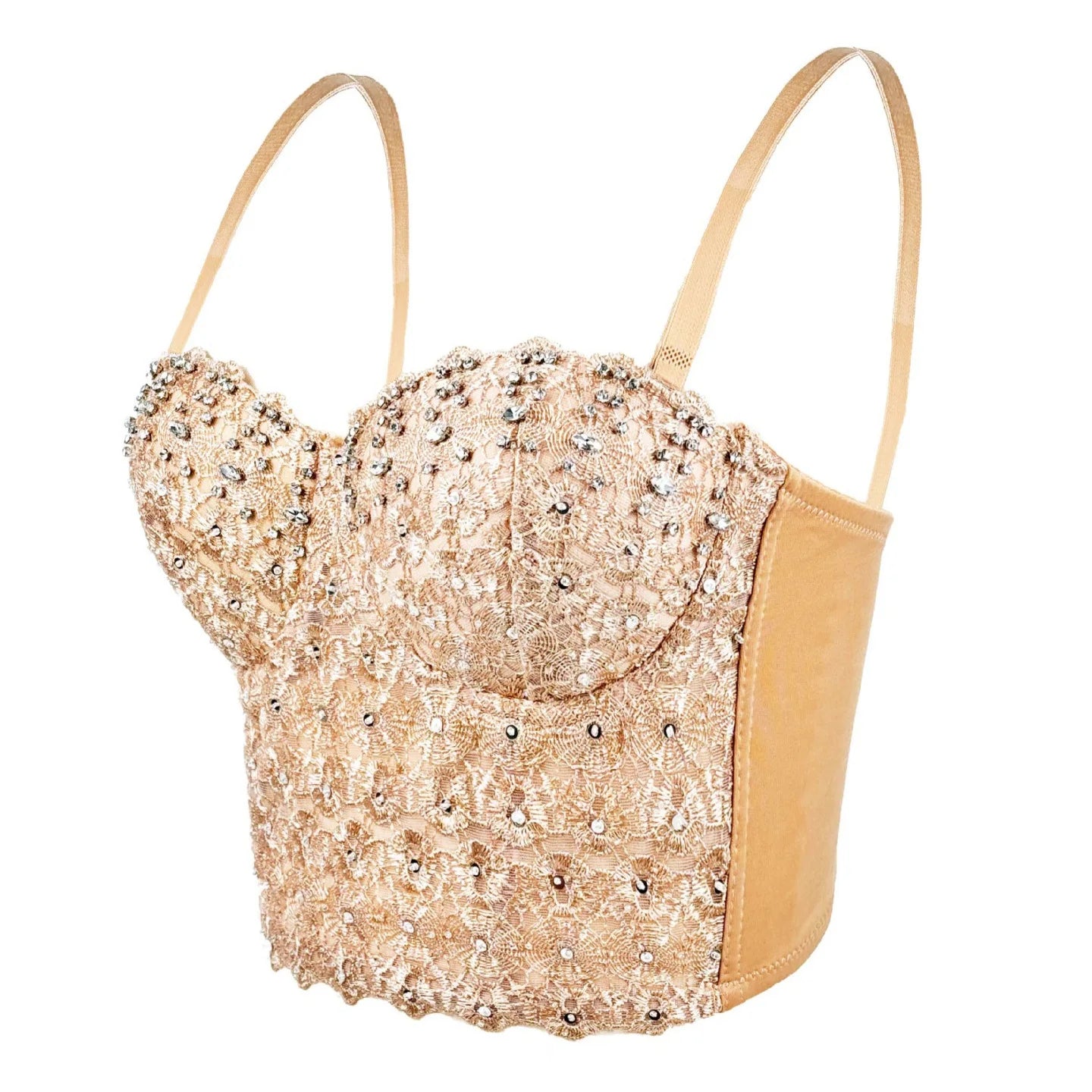 Women Crocheted 3D Lace Corset Stylish Floral Embroidery Bustier Push Up Bra Lady Tank Top Elegant Cropped Top Club Party Bralet
