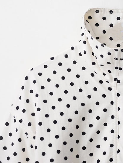 Women's Jackets Fashion Polka Dot Bomber Jacket Spring Women Long Sleeve Loose Jackets Coats Streetwear Female Outerwear Tops