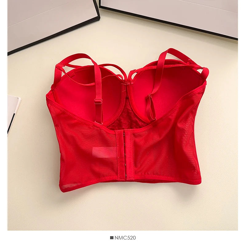 Sexy Sequins Tank Top Corset for Women Mesh Patchwork Backless Spaghetti Strap Camis Shiny Crop Tops Women's Clothing Dropship