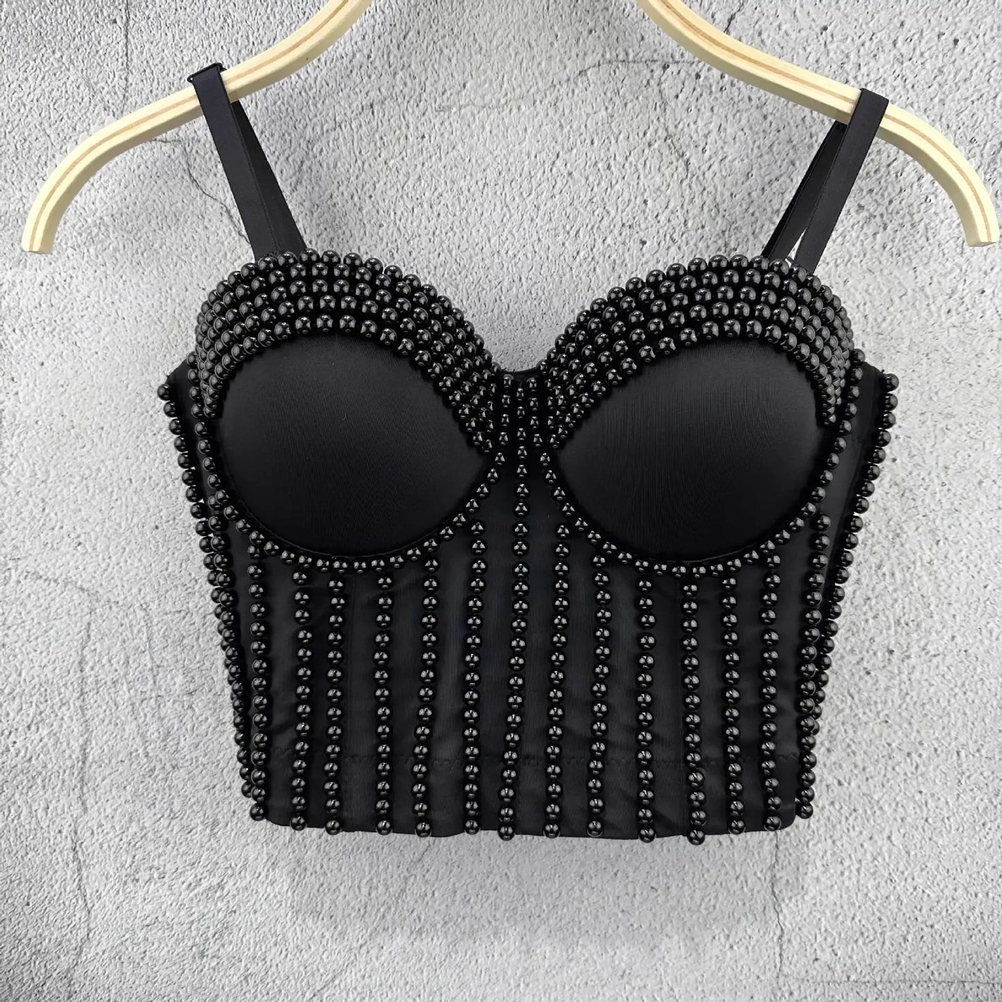 Ruili Pearl Pure Handmade Small Vest Sling Fashion Youth Body Sculpting Retro Solid Fish Bone Nightclub Performance Clothes
