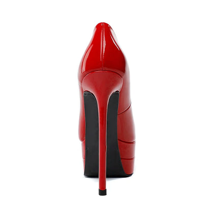 2023 15cm Stiletto High Heel Pointed Lacquer Leather Fashion Sexy High Heels Wedding Party Luxury Brand High Heels Women's Shoes