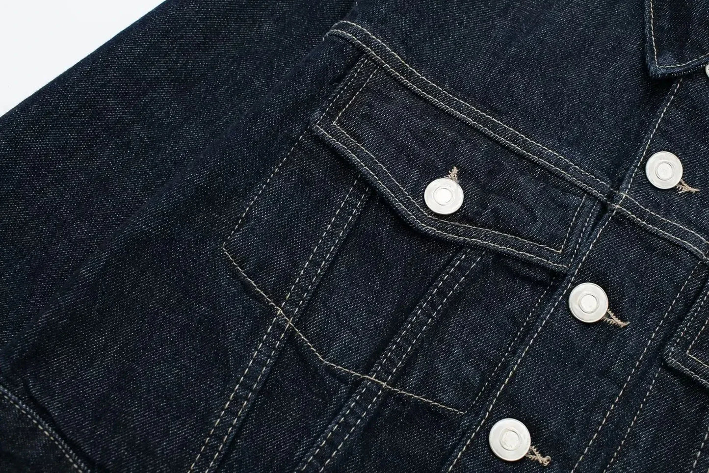 Women's Fashion Suit Retro Splicing Single-breasted Pocket Denim Jacket+High-waisted Women's Zippered Wide-leg Pants 2-piece Set