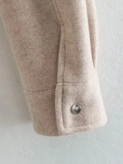 HH Jackets For Womens Autumn Fashion Solid Front Pockets Button Long Sleeve Jacket Elegant Woman Casual Outerwear Coat