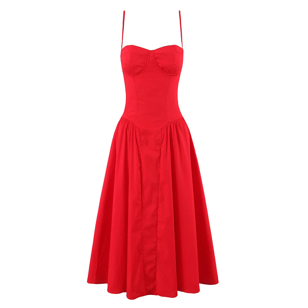 YENKYE Green Floral Print Sexy Spaghetti Straps Dress Women Low Waist A-line Midi Holiday Summer Dresses Party Robe 2025 Vestido