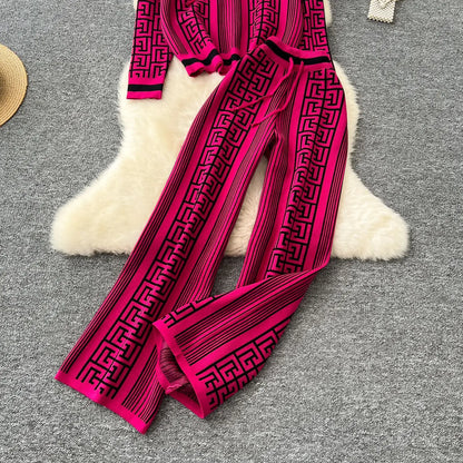 Autumn Pant Set Women Two Piece Sets Hooded Matching Sets Tops Wide Leg Long Pants High Waist Y2k Streetwear Work Print 2025