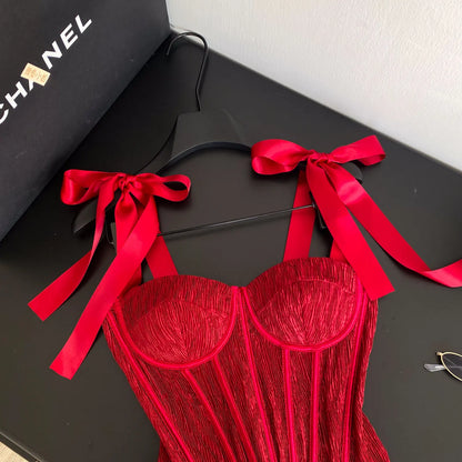 SINGREINY Luxury Party Corset Top Ladies French Style Lace Up Texture Senior Sexy Camisole Summer Retro Sensual Bodycon Tank Top
