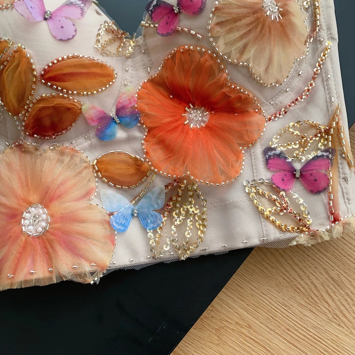 SINGREINY Embroidery Flower Camis Women Strapless Sleeveless Luxury Camisole Slim Hot Summer Sequined Butterfly Sexy Mini Tops