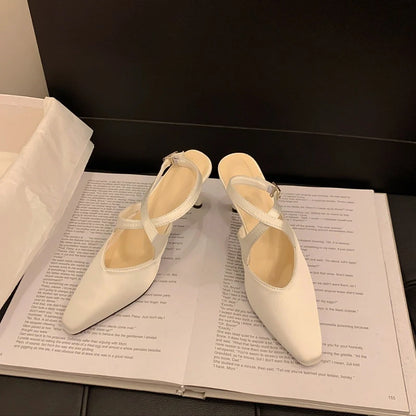 Designer Luxury Summer High Heel Women Sandals Fashion Cross Ankle Strap Singbacks Pumps Elegant Party Dancing Female Sandalias