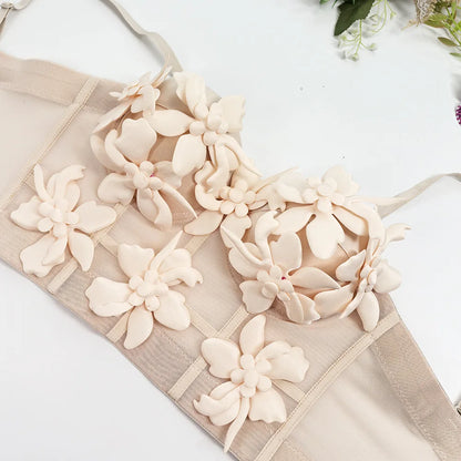 DEAT Fashion Women's 3D Flower Decoration Camisole Vest Outwear Versatile Solid Color Tank Tops Female Trendy New 11A05069