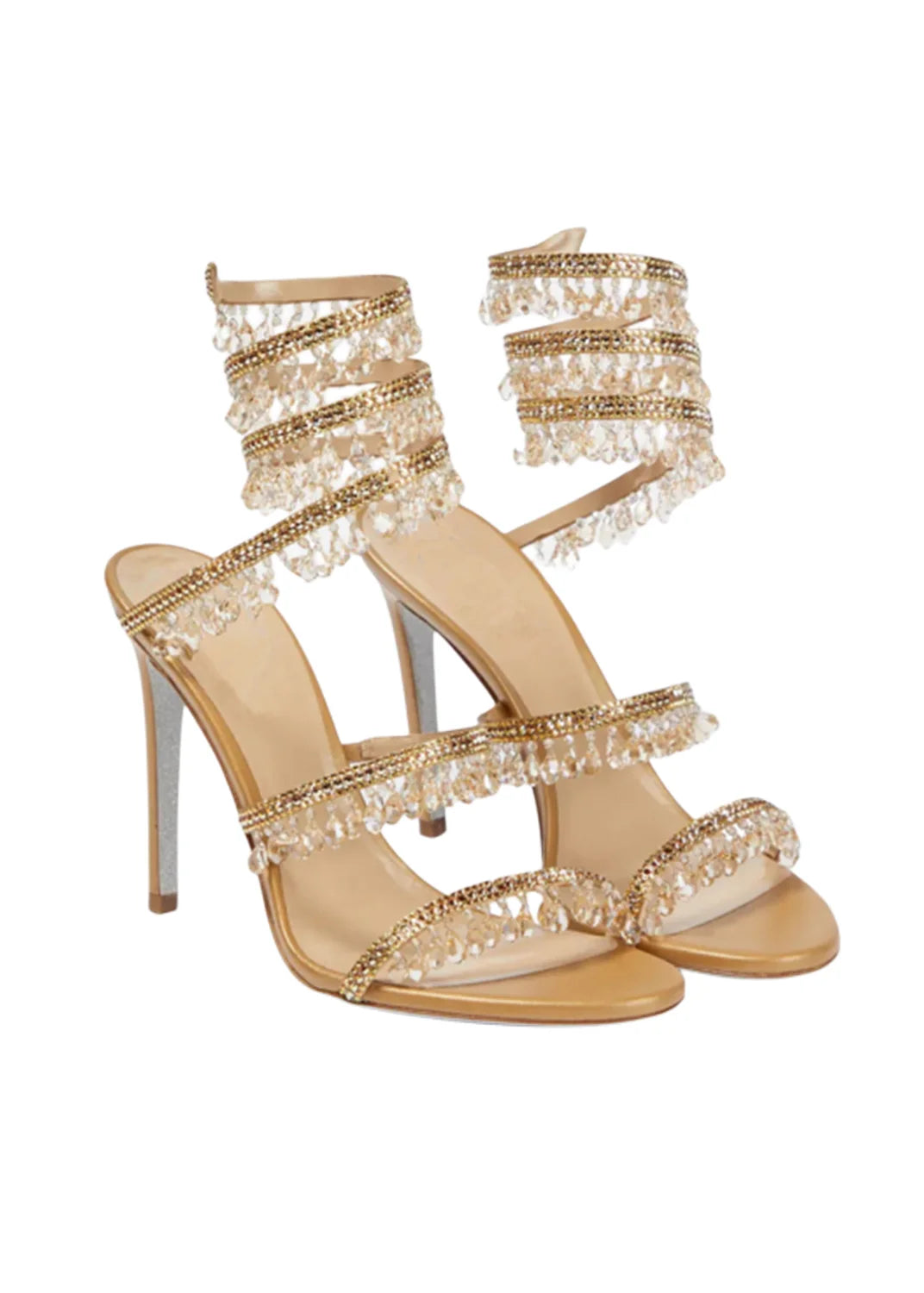 2024Women's New Water Diamond Sandals Fashion Tassel Crystal Shoes Sexy Banquet Party Twin Stiletto Women's Large Sandals