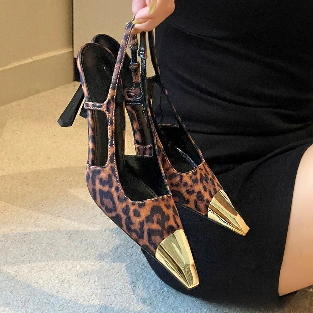 High Quality Yangshenglin Metal Head Thin Heel High Heels 2025 Hot Black Patent Leather Covering Square Head Elegant Lady Style