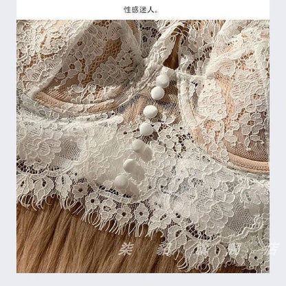 Lace Women Bra Breast Cover Summer Thin Full Cup Underwear Adjustable Push Up Bra Underwire Sexy Bra Lingerie