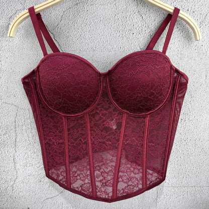 Floral Lace Lady Bustier Elegant Shaping Sexy Lace Women Corset Girls Slim Evening Wear Crops Lady Short Sweet Body Shaper Top