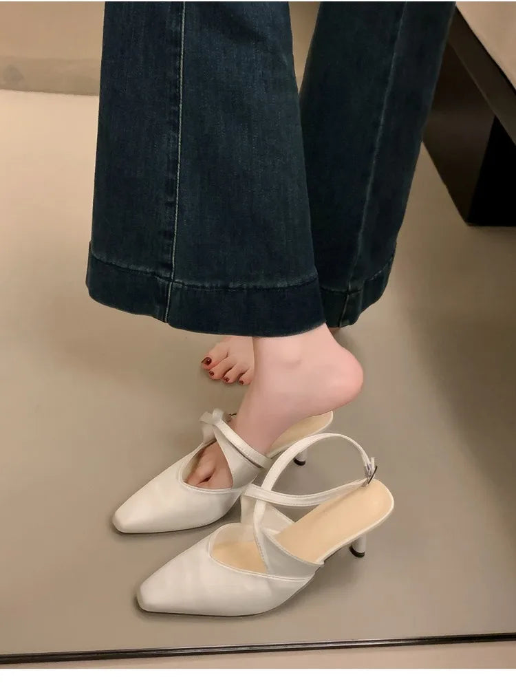Designer Luxury Summer High Heel Women Sandals Fashion Cross Ankle Strap Singbacks Pumps Elegant Party Dancing Female Sandalias