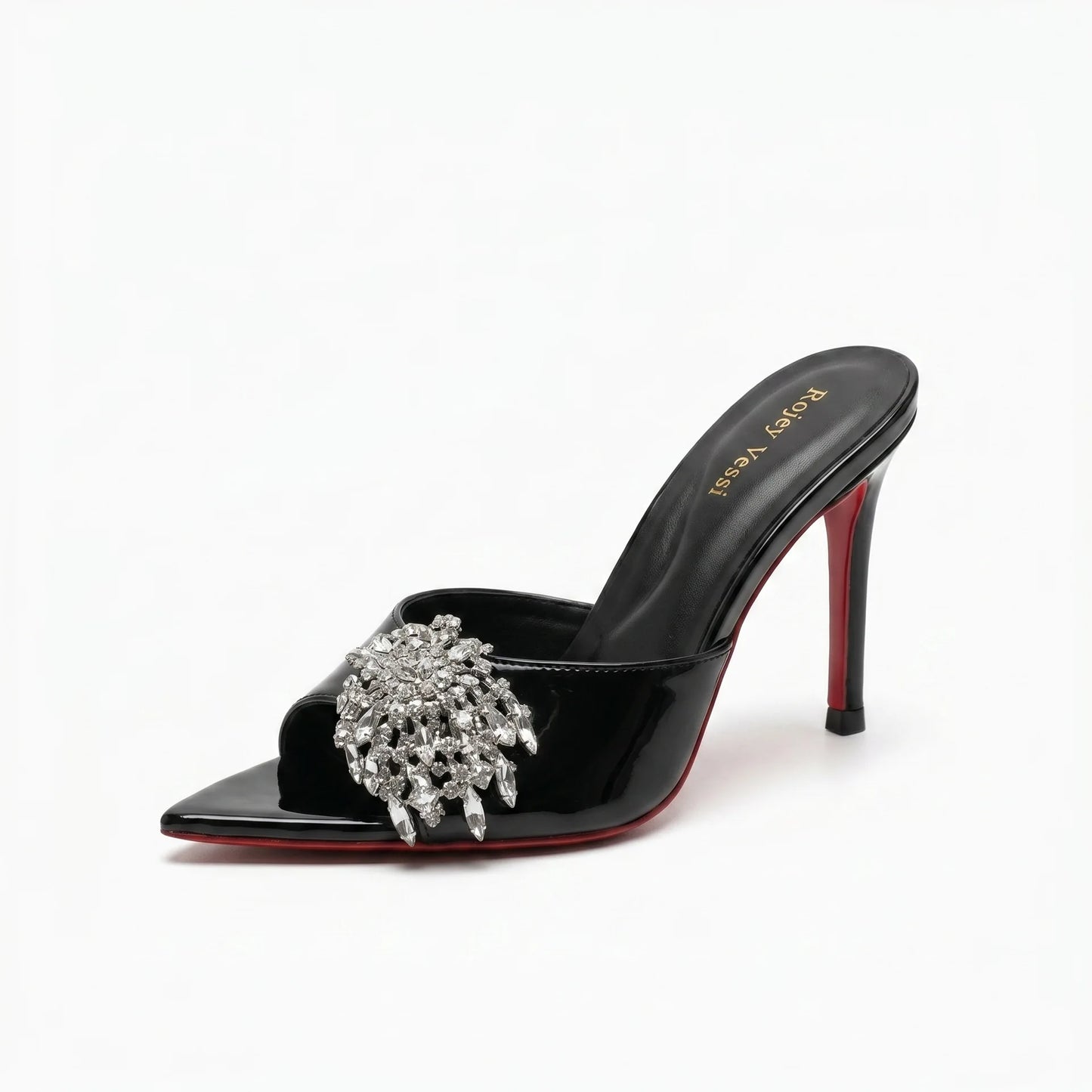 Summer new open toed rhinestone purple straight strap thin heel slippers with feminine feel,wearing crystal shoes and high heels