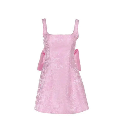 Avrilyaan Bow Spaghetti Strap Backless Sexy A-line Dress Women Strapless Party Dress Elegant Bodycon Mini Summer Dress Vestidos