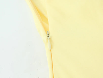 3 colors Sexy Wire Chest Boning Slim Waist Long Strapless Dress Women Cross Lacing up Back Ruched Hem Swing Party Vestido Yellow